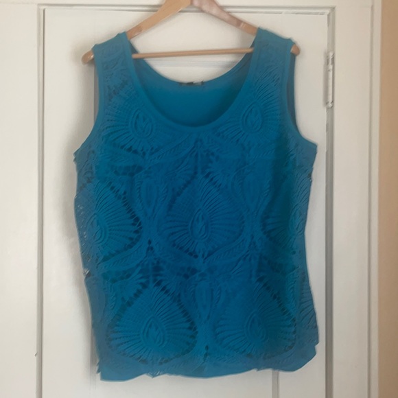 Lane Bryant Tops - Lane Bryant Size 18/20. Thick lace, Robin egg blue sleeveless tank top.